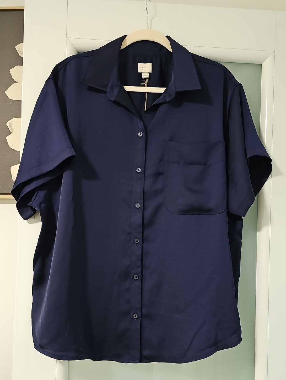 a new day Men's Short-Sleeve Button-Down Shirt - Navy